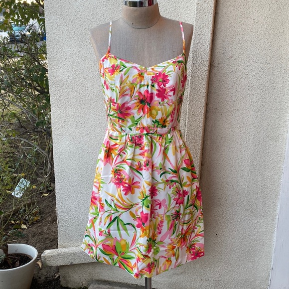 J.Crew beautiful seaside cami floral dress w/ great usable pockets - Picture 2 of 13